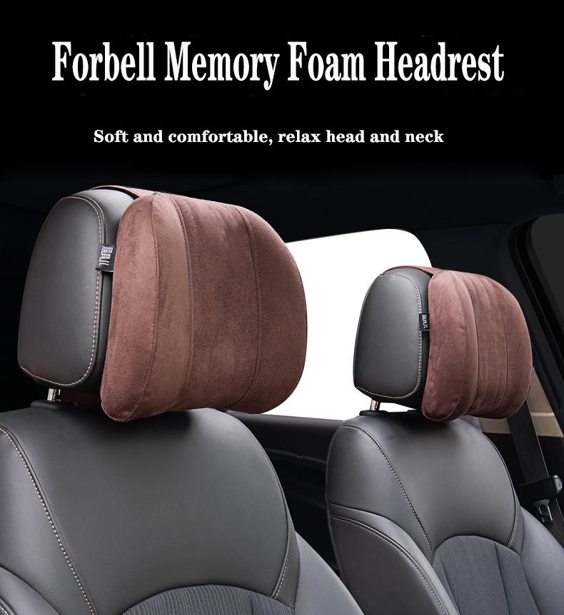 Forbell Memory Foam Car Headrest Pillow – Soft Slow-Rebound Cushion for Head & Neck Support, Perfect for Long Drives and Road Trips