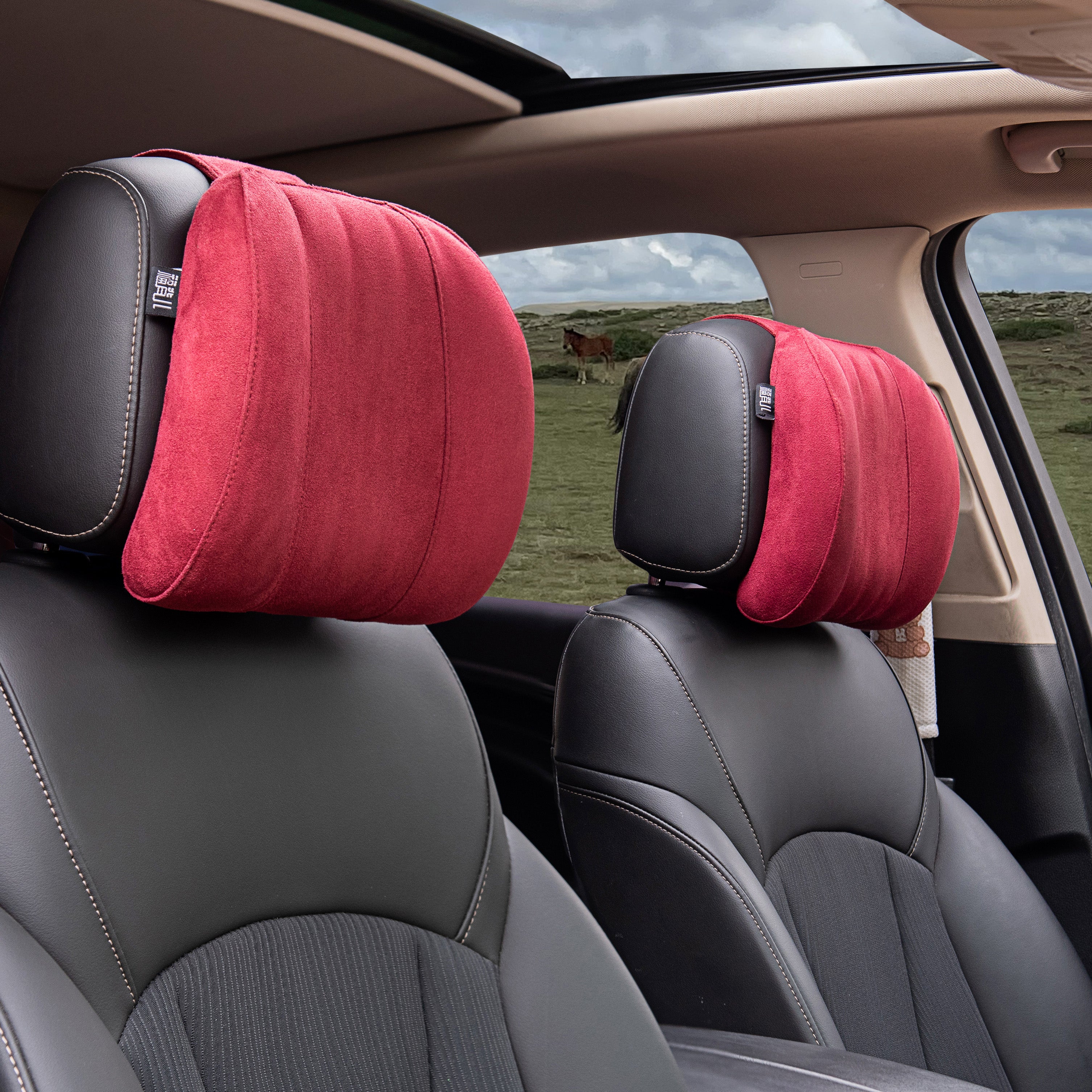 Forbell Memory Foam Car Headrest Pillow Soft Slow-Rebound Cushion for Head & Neck Support, Perfect for Long Drives and Road Trips