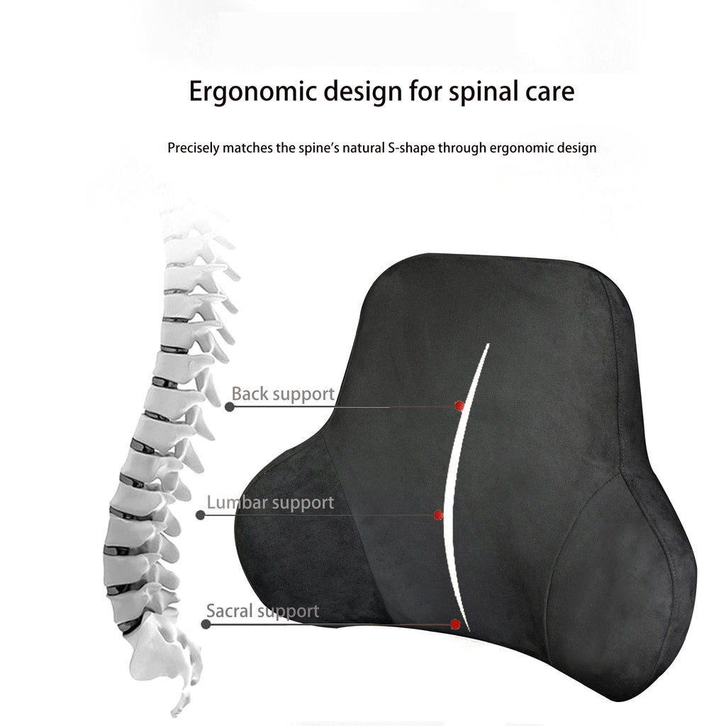 Forbell Memory Foam Lumbar Support Pillow for Car – Ergonomic Back Cushion for Driving Comfort, Zero Pressure Relief for Long Trips