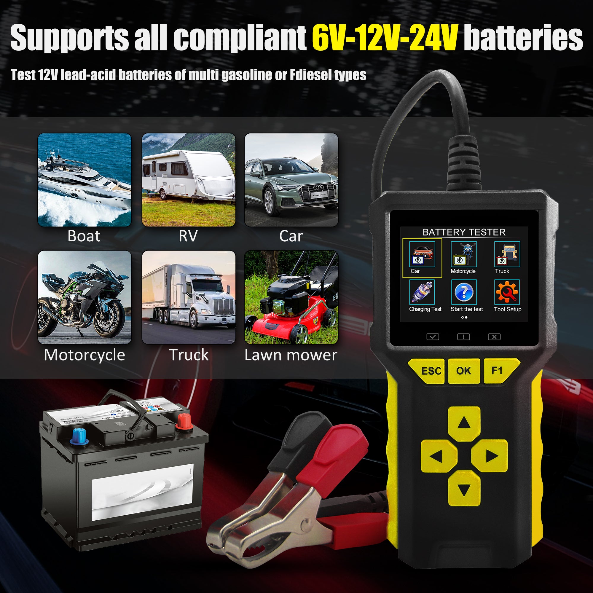 Forbell Automotive Battery Testing and OBD Testing 2-in-1 Tester