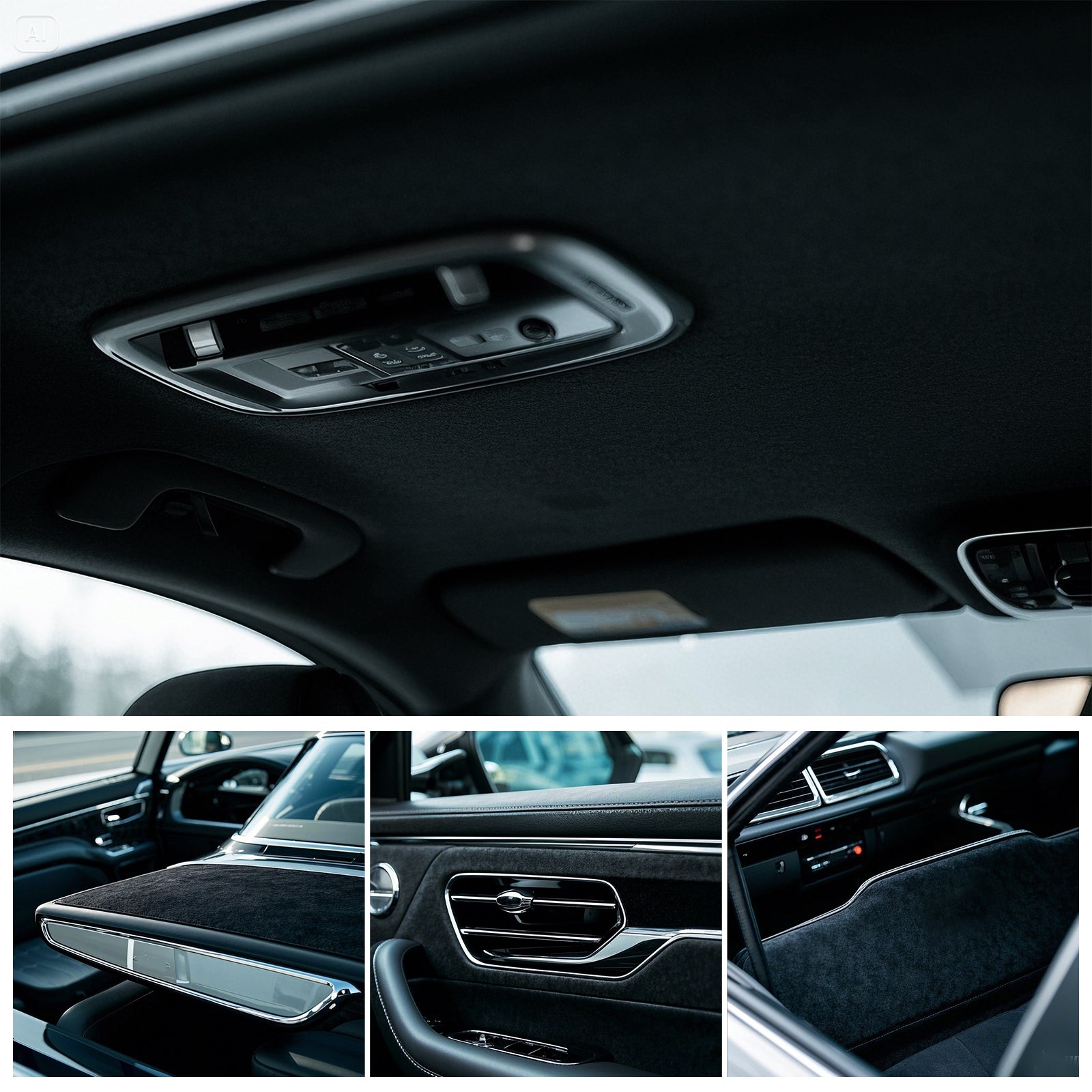Forbell Automotive Suede Headliner Fabric with 3mm Foam Backing for Car Roof Interior Replacement and DIY Repair