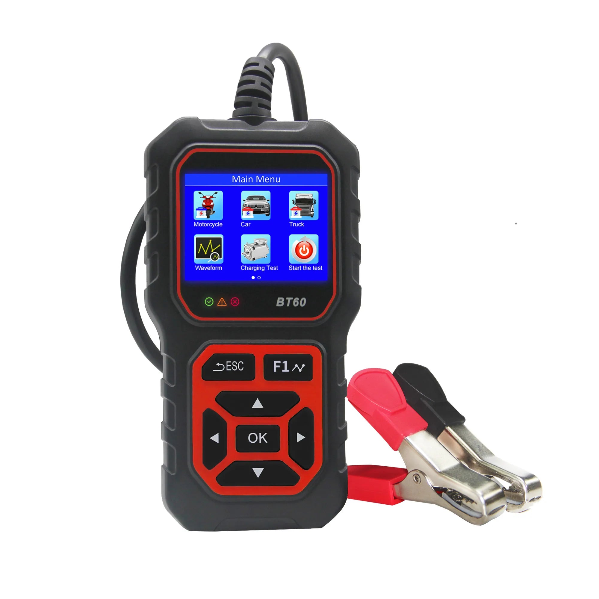 2.4” Car Battery Analyzer for 12V/24V, CCA ±2% Test, Voltage Accuracy ±0.06V, Cranking & Charging Check, SOH/SOC, Data Storage