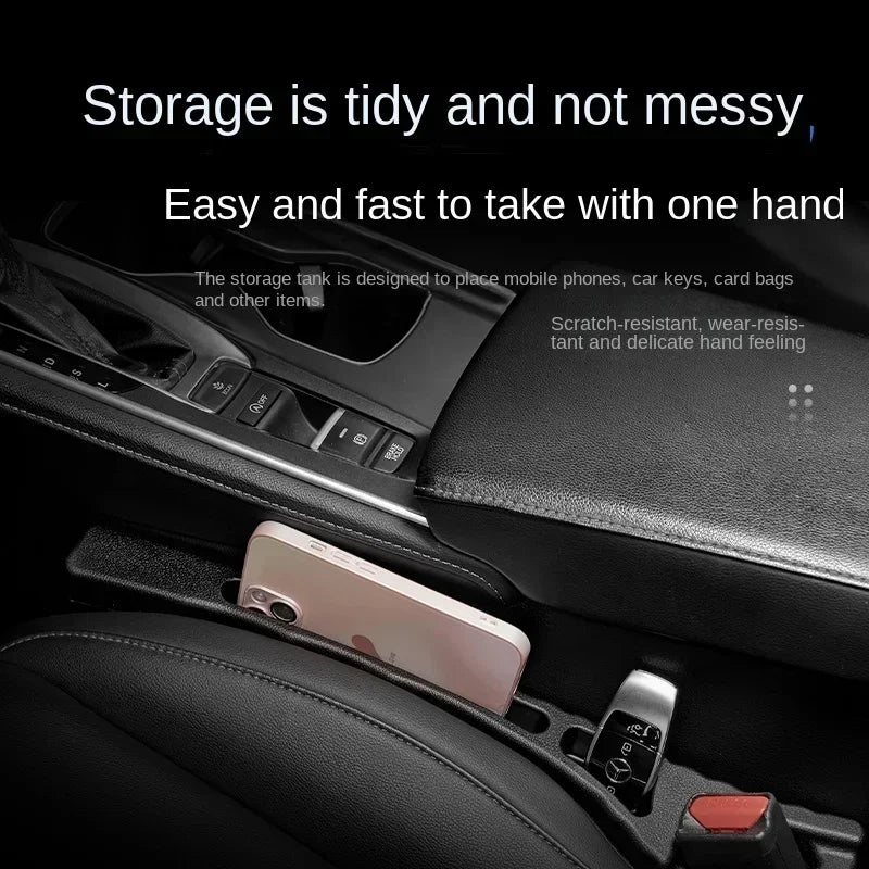 Forbell 2PCS Car Seat Gap Organizer, Waterproof Anti-Slip Storage Box for Phone/Keys (SUV/Sedan/Truck)